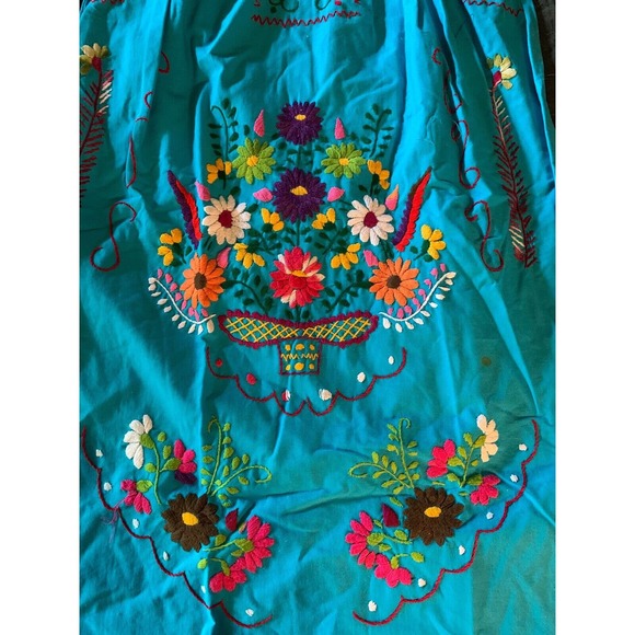 Vintage Mexican Fiesta Dress Sz Small -Med. Cotton 1960’s - Picture 6 of 11